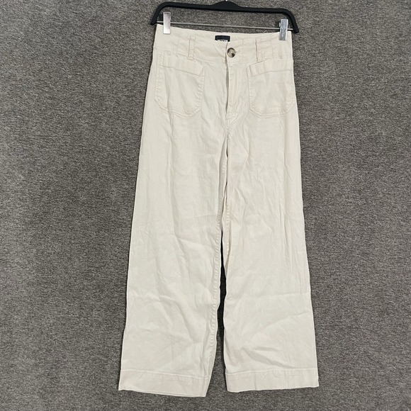 Maeve Pants - Maeve Anthropologie Pants Womens 26 White The Colette Wide Leg Cropped Linen